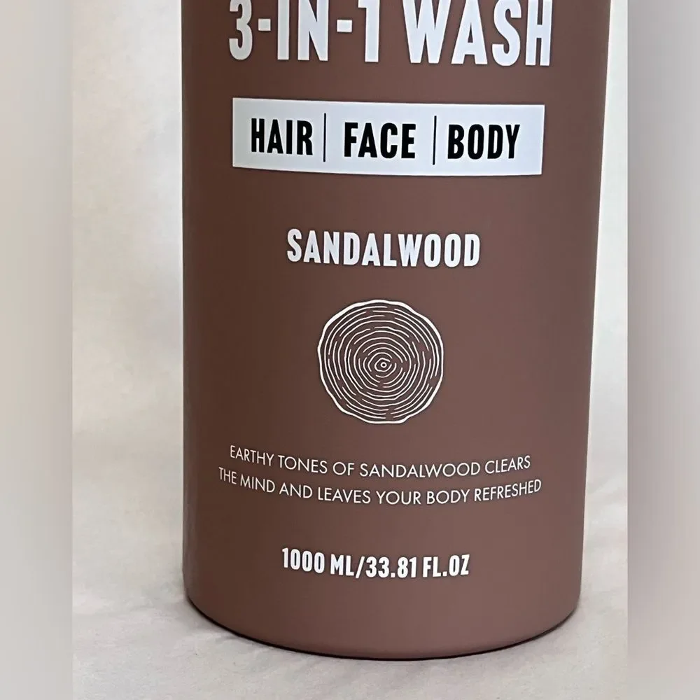 London Fog Supply | Sandalwood 3-in-1 Refreshing‎ Wash for Men 33.8 fl oz